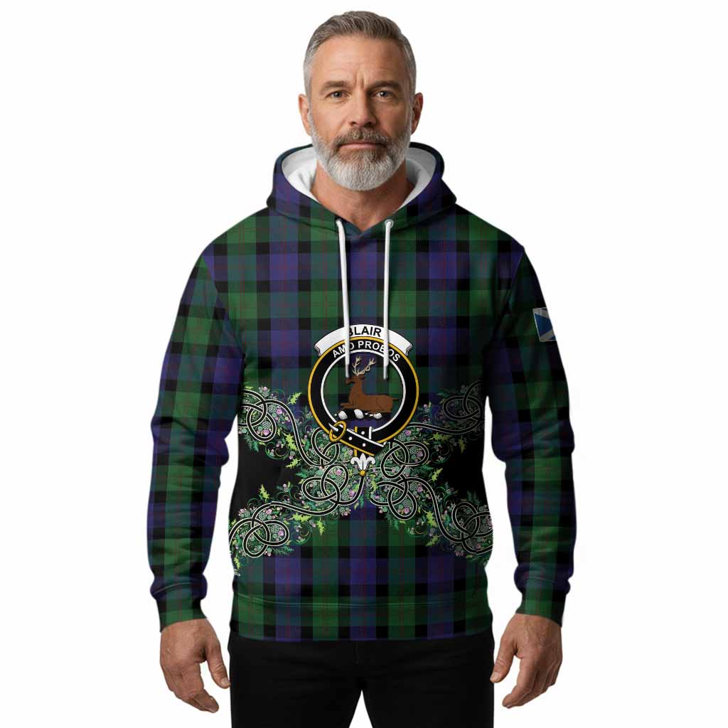 Blair Tartan Hoodie Thistle Scottish Spirit