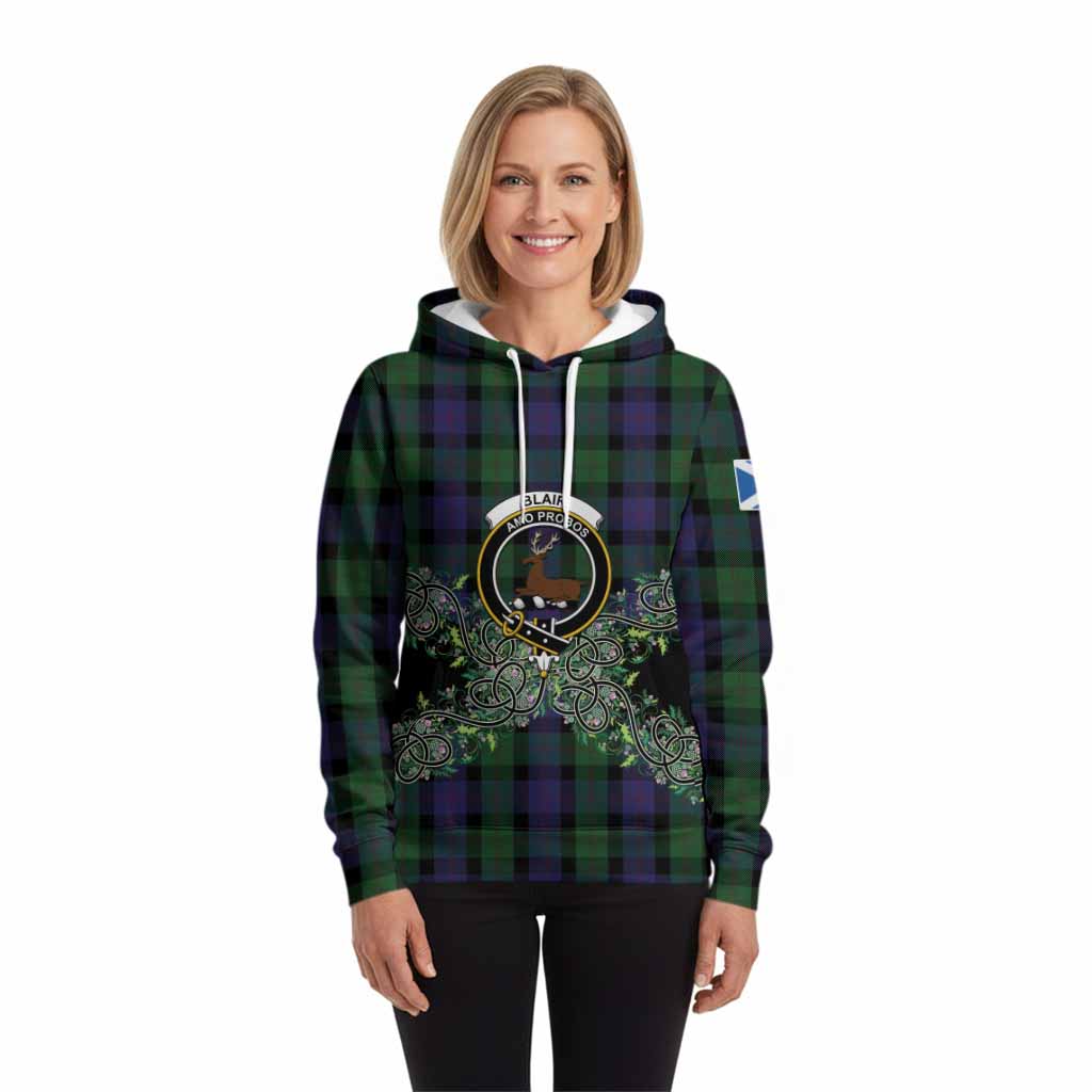 Blair Tartan Hoodie Thistle Scottish Spirit
