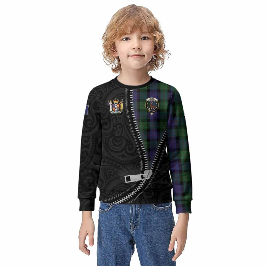 Blair Tartan Kid Knitted Sweatshirt New Zealand Pattern Unique Zipper Stylized