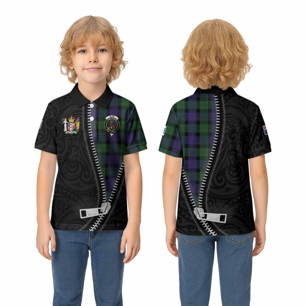 Blair Tartan Kid Polo Shirt New Zealand Pattern Unique Zipper Stylized