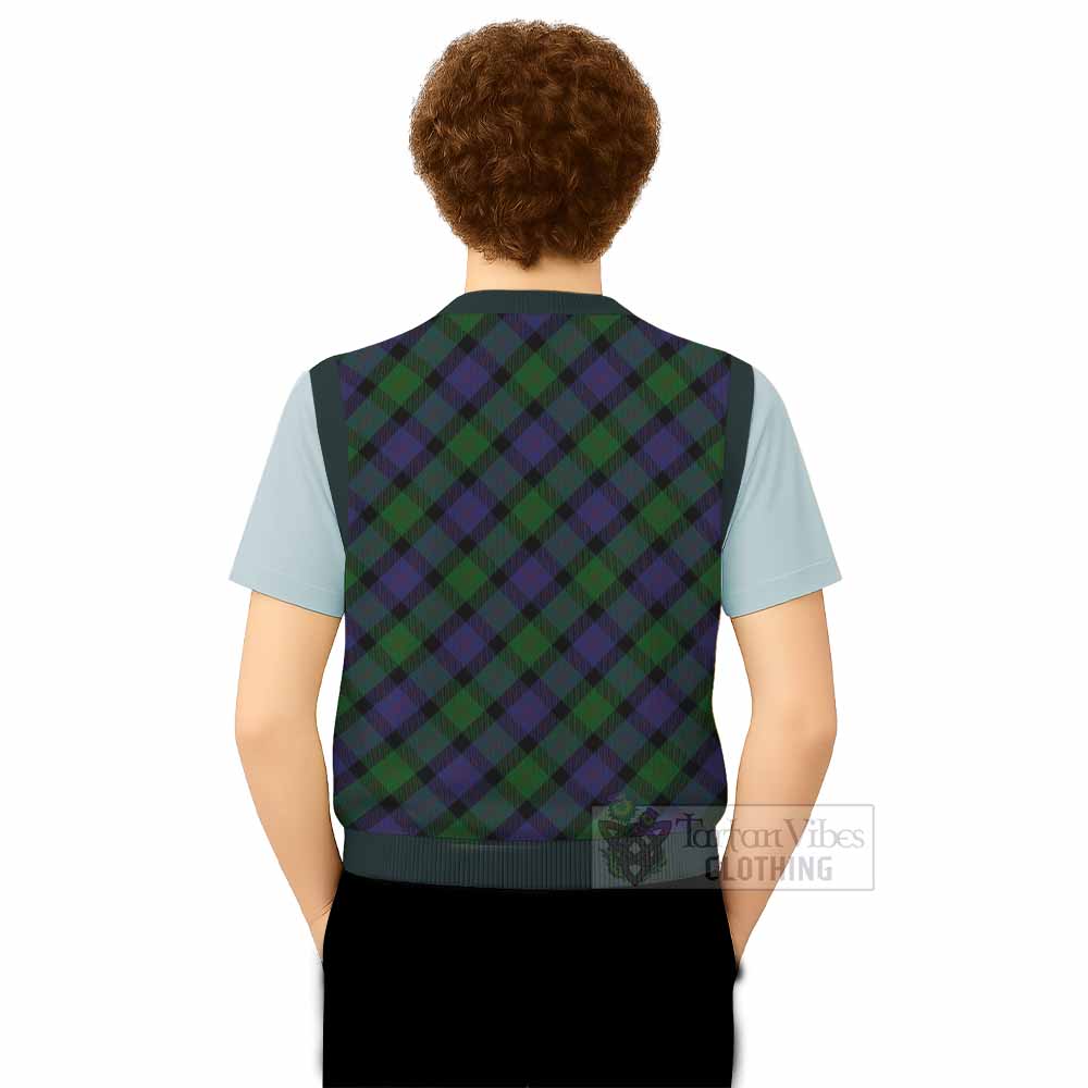Blair Tartan  Knitted V-Neck Vest Cross Style
