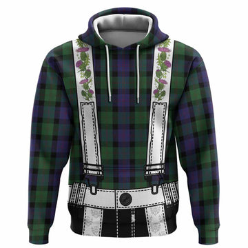 Blair Tartan Lederhosen Costume Hoodie Scotland Thistle Floral