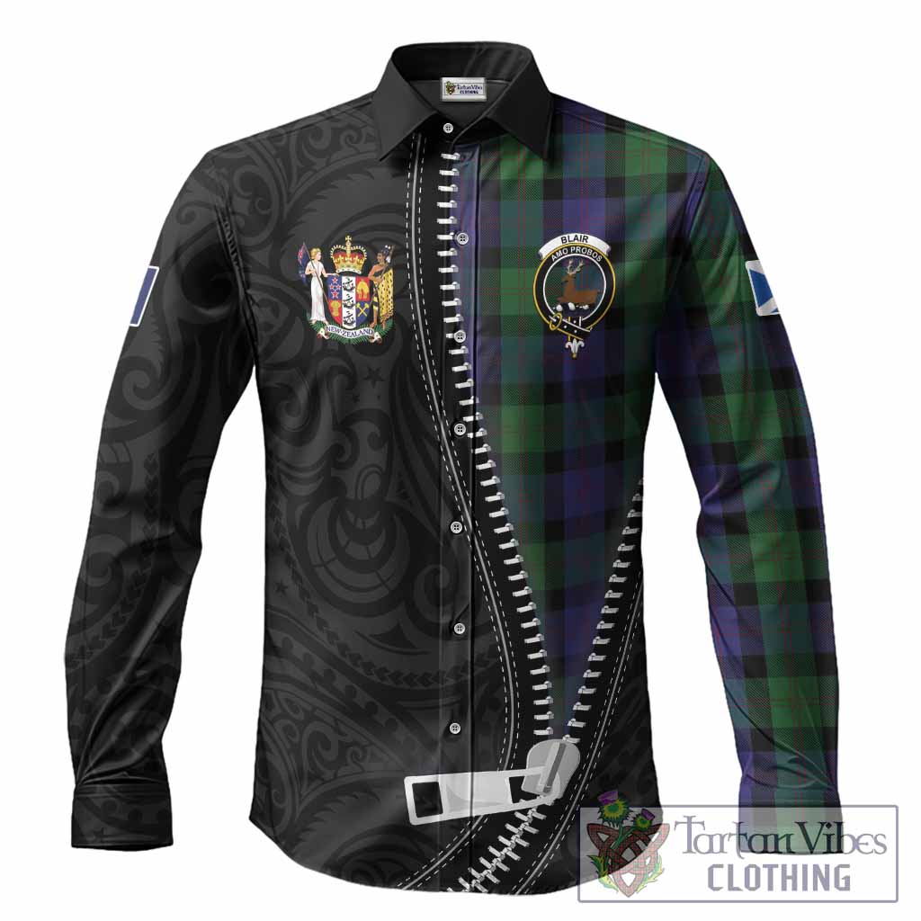 Blair Tartan Long Sleeve Button Shirts New Zealand Pattern Unique Zipper Stylized