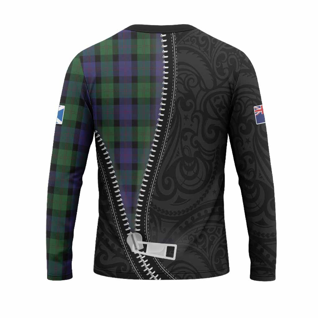 Blair Tartan Long Sleeve T-Shirt New Zealand Pattern Unique Zipper Stylized