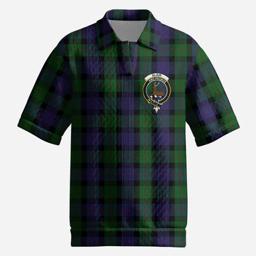 Blair Tartan Men’s Polo Sweater Top with Family Crest