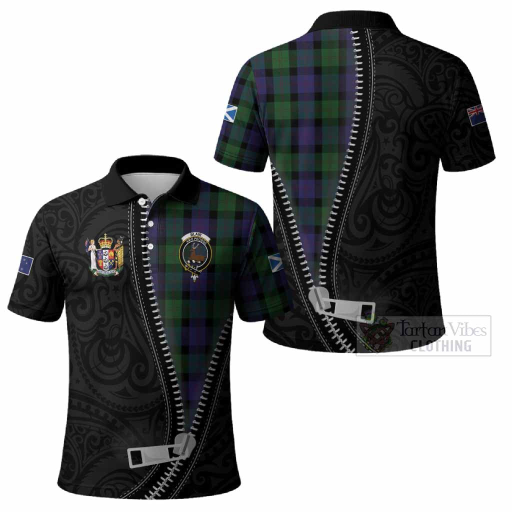 Blair Tartan Polo Shirt New Zealand Pattern Unique Zipper Stylized