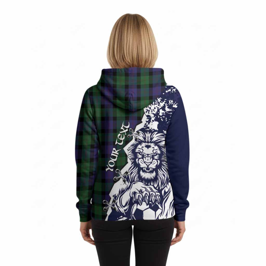 Blair Tartan Scottish Hoodie Angry Lion With Soccer Ball Style