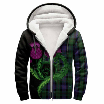 Blair Tartan Sherpa Hoodie Traditional Scottish Thistle