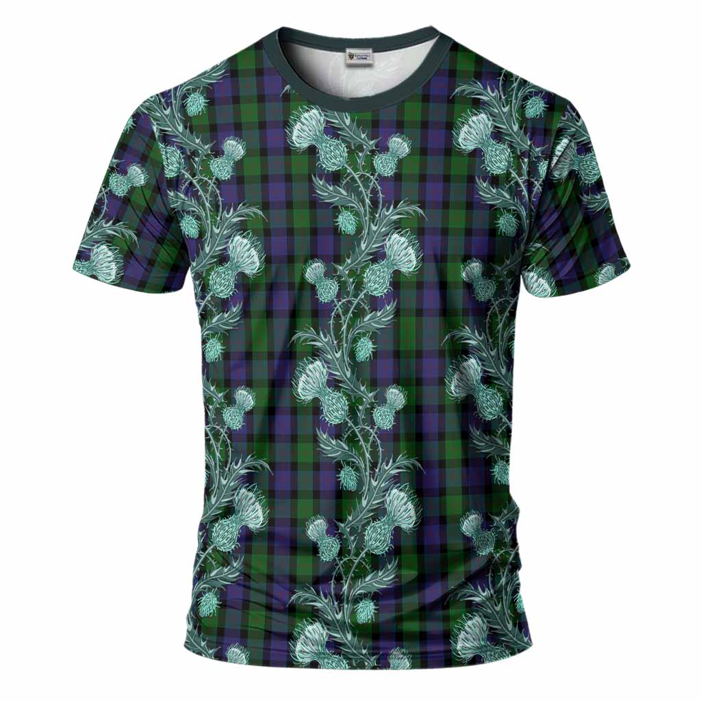 Blair Tartan T-Shirt Seamless Scottish Thistle Flowers
