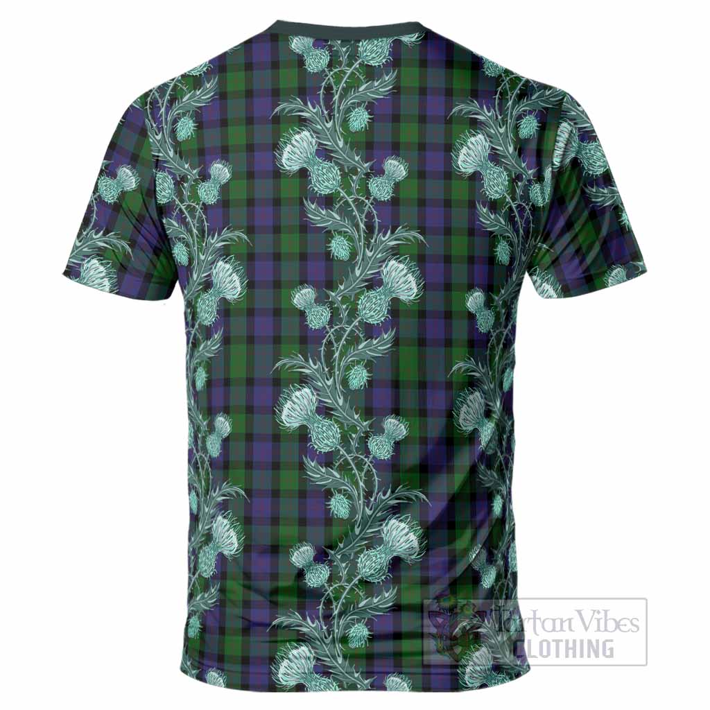 Blair Tartan T-Shirt Seamless Scottish Thistle Flowers
