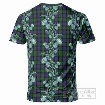 Blair Tartan T-Shirt Seamless Scottish Thistle Flowers