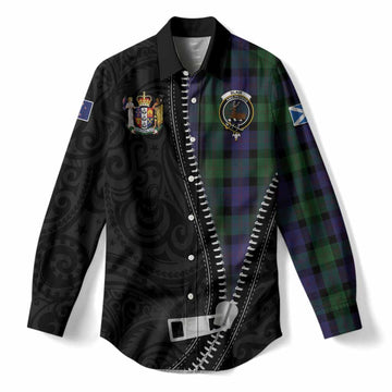Blair Tartan Women Casual Shirt New Zealand Pattern Unique Zipper Stylized