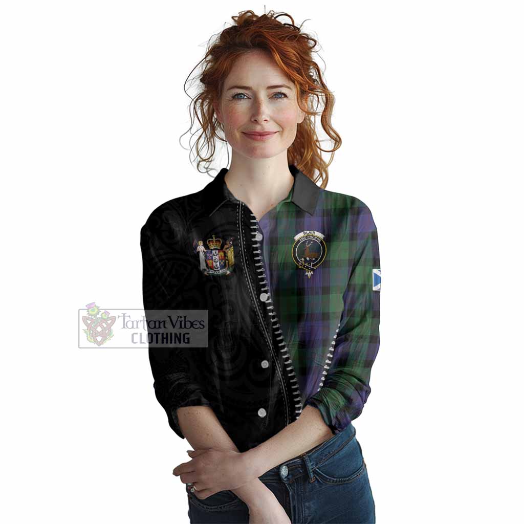 Blair Tartan Women Casual Shirt New Zealand Pattern Unique Zipper Stylized
