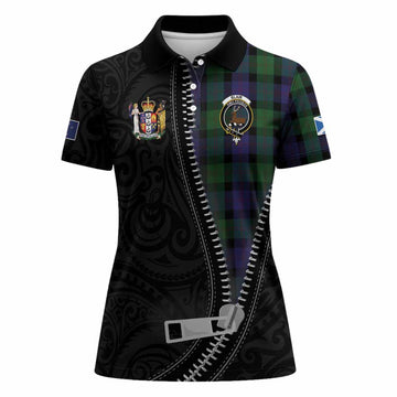 Blair Tartan Women Polo Shirt New Zealand Pattern Unique Zipper Stylized