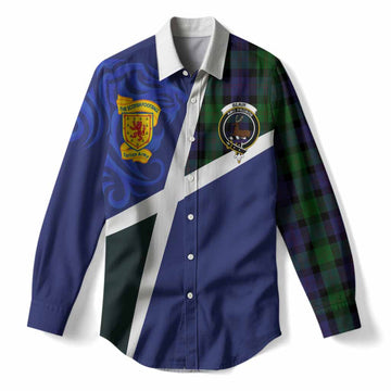 Blair The Scottish Football Crest Women Casual Shirt Lion-Tartan Army