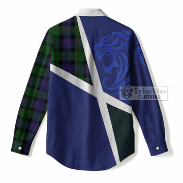 Blair The Scottish Football Crest Women Casual Shirt Lion-Tartan Army