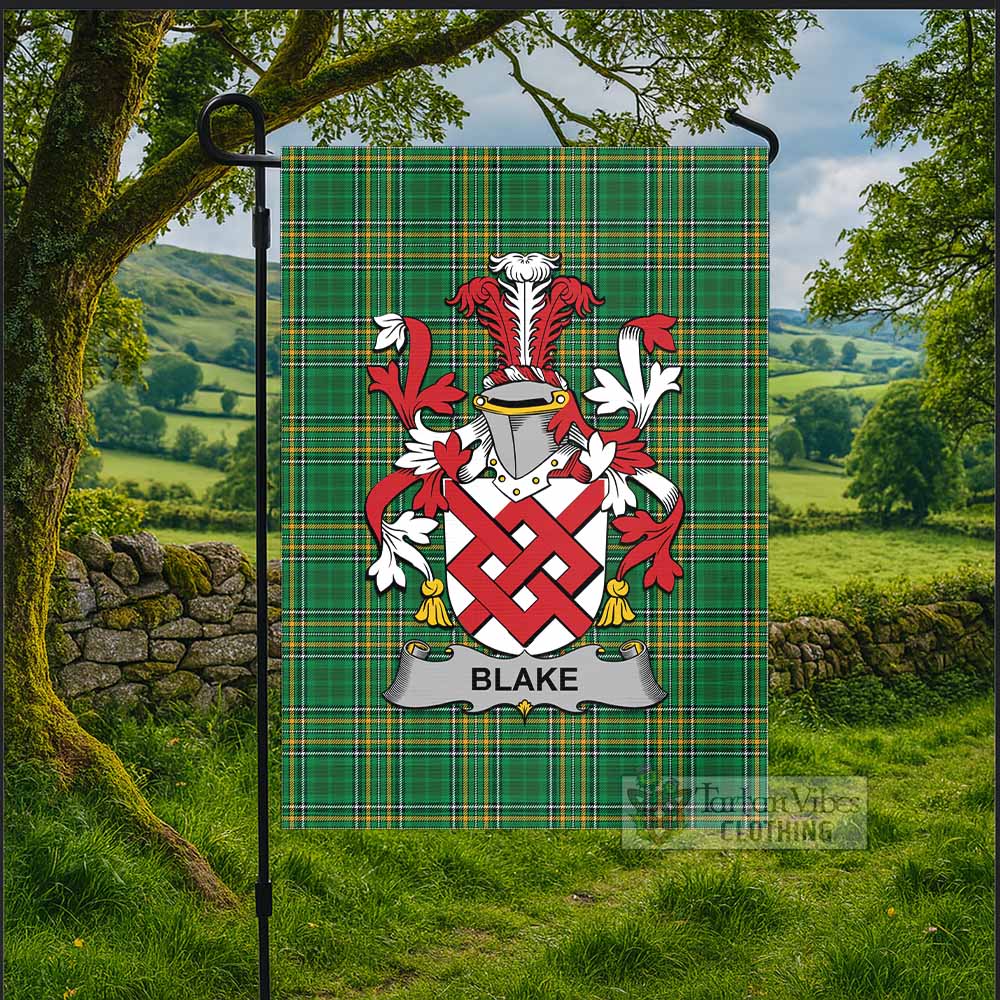 Blake Irish Clan Tartan Flag with Coat of Arms
