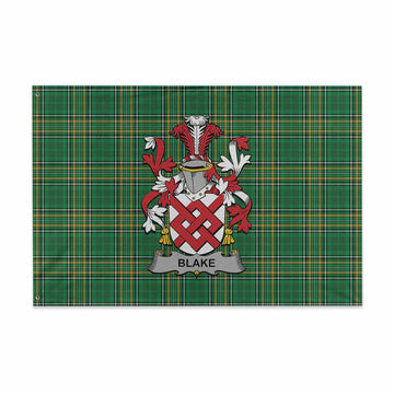 Blake Irish Clan Tartan House Flag with Coat of Arms