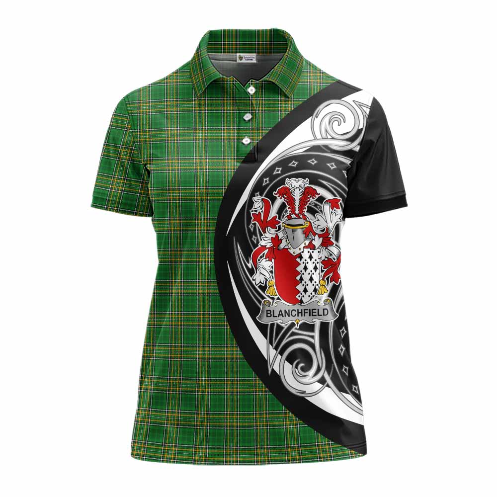 Blanchfield Irish Clan Women's Polo Shirt Celtic Circle Style Women - Tartan Vibes Clothing