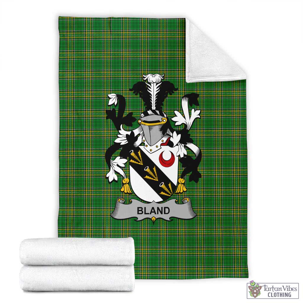 Bland Irish Clan Tartan Blanket with Coat of Arms X-Large 59 x 79 inches 150 x 200 cm - Tartan Vibes Clothing