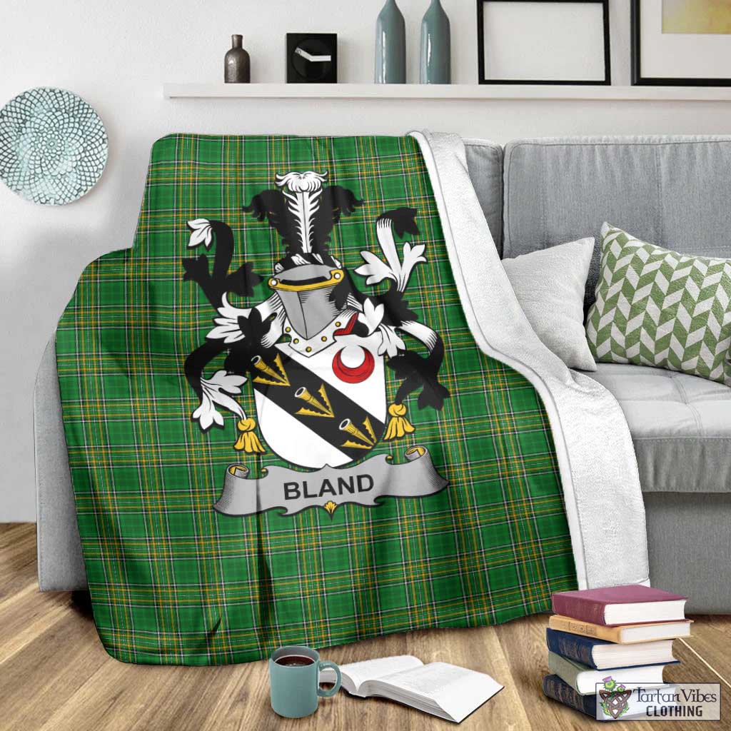 Bland Irish Clan Tartan Blanket with Coat of Arms - Tartan Vibes Clothing