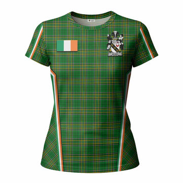 Bland Irish Clan Coat of Arm Tartan Women T shirt Flag Style