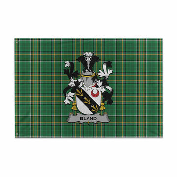 Tartan Vibes Clothing Bland Irish Clan Tartan House Flag with Coat of Arms
