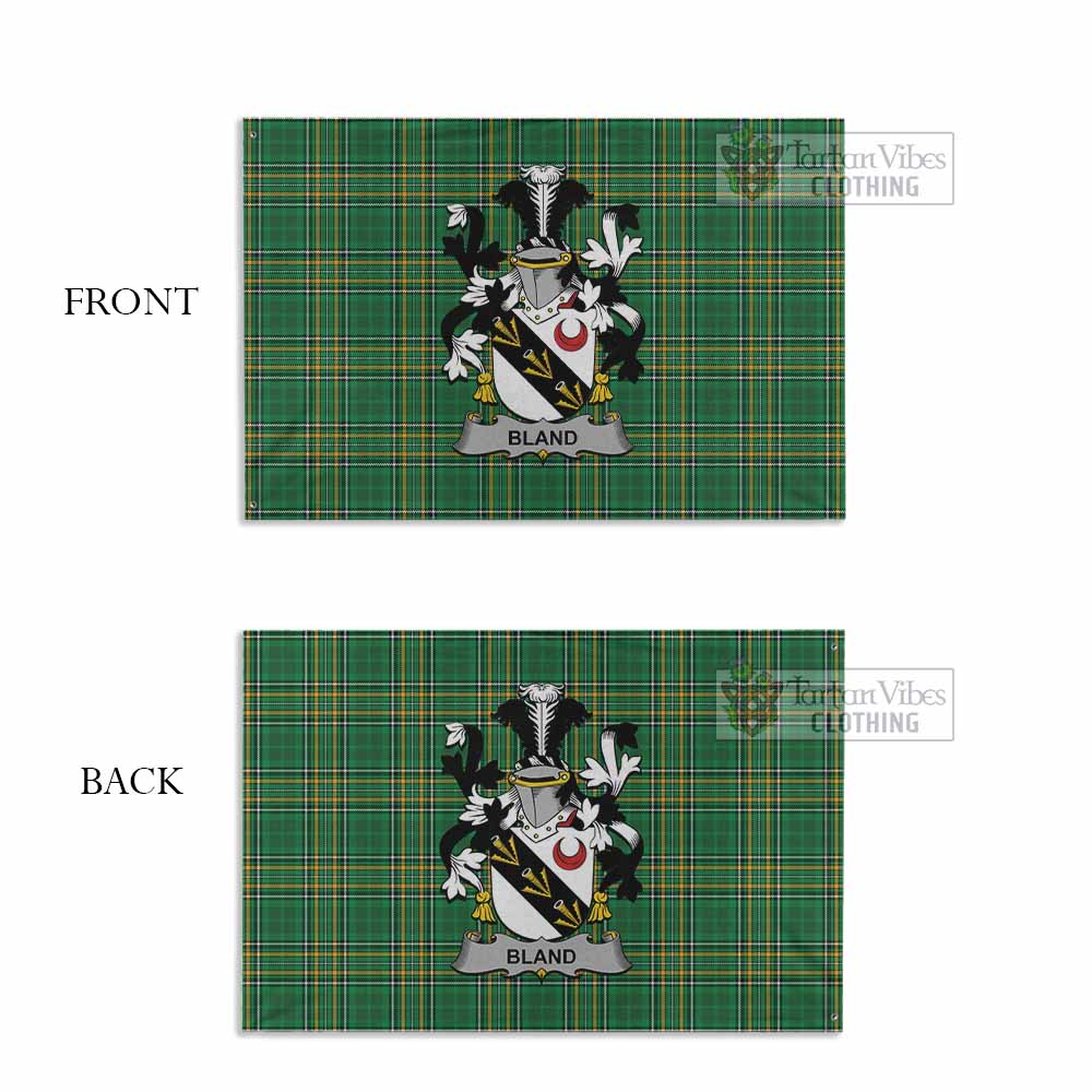 Tartan Vibes Clothing Bland Irish Clan Tartan House Flag with Coat of Arms