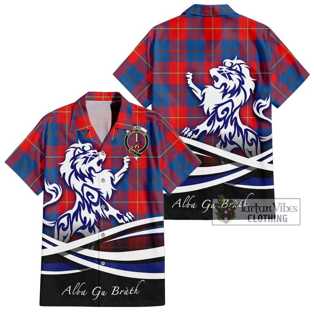 Blane Tartan Hawaiian Shirt with Alba Gu Brath Regal Lion Emblem Kid - Tartan Vibes Clothing