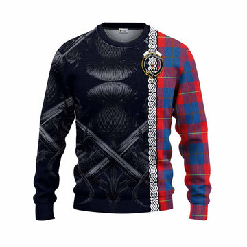 Blane Tartan Knitted Sweater with Family Crest Cross Sword Thistle Celtic Vibes Unisex - Tartan Vibes Clothing