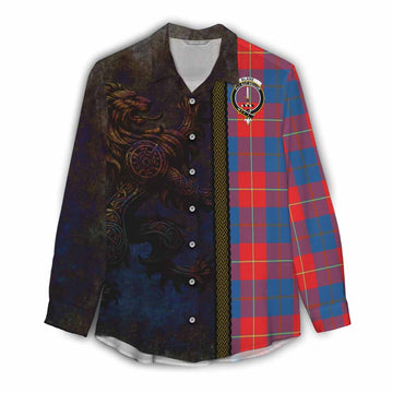 Blane Tartan Family Crest Women's Casual Shirt Alba Gu Brath Be Brave Lion Ancient Style Female - Tartan Vibes Clothing