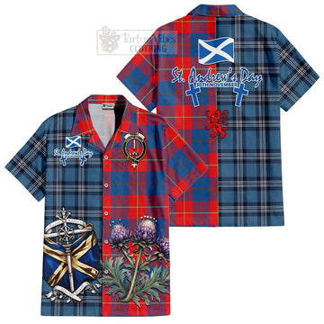 Blane Tartan Hawaiian Shirt Happy St. Andrew's Day Half Tartan Style Kid - Tartan Vibes Clothing