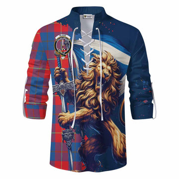 Blane Tartan Family Crest Ghillie Kilt Shirt with Scottish Majestic Lion Men - Tartan Vibes Clothing