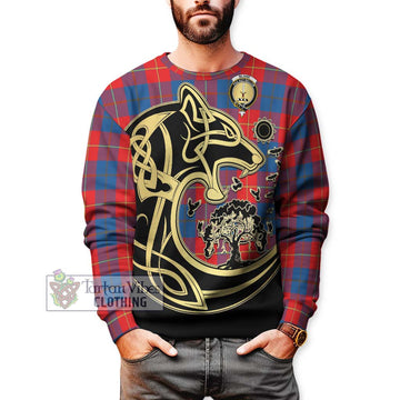 Blane Tartan Sweatshirt with Family Crest Celtic Wolf Style Unisex - Tartan Vibes Clothing