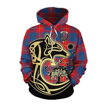 Blane Tartan Cotton Hoodie with Family Crest Celtic Wolf Style Pullover Hoodie XS - Tartan Vibes Clothing