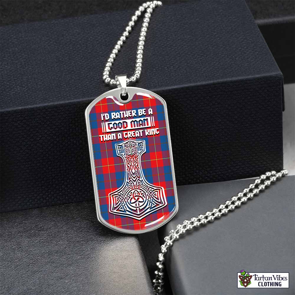 Blane Tartan Dog Tag Necklace Viking Mjolnir Style Silver No - Tartan Vibes Clothing