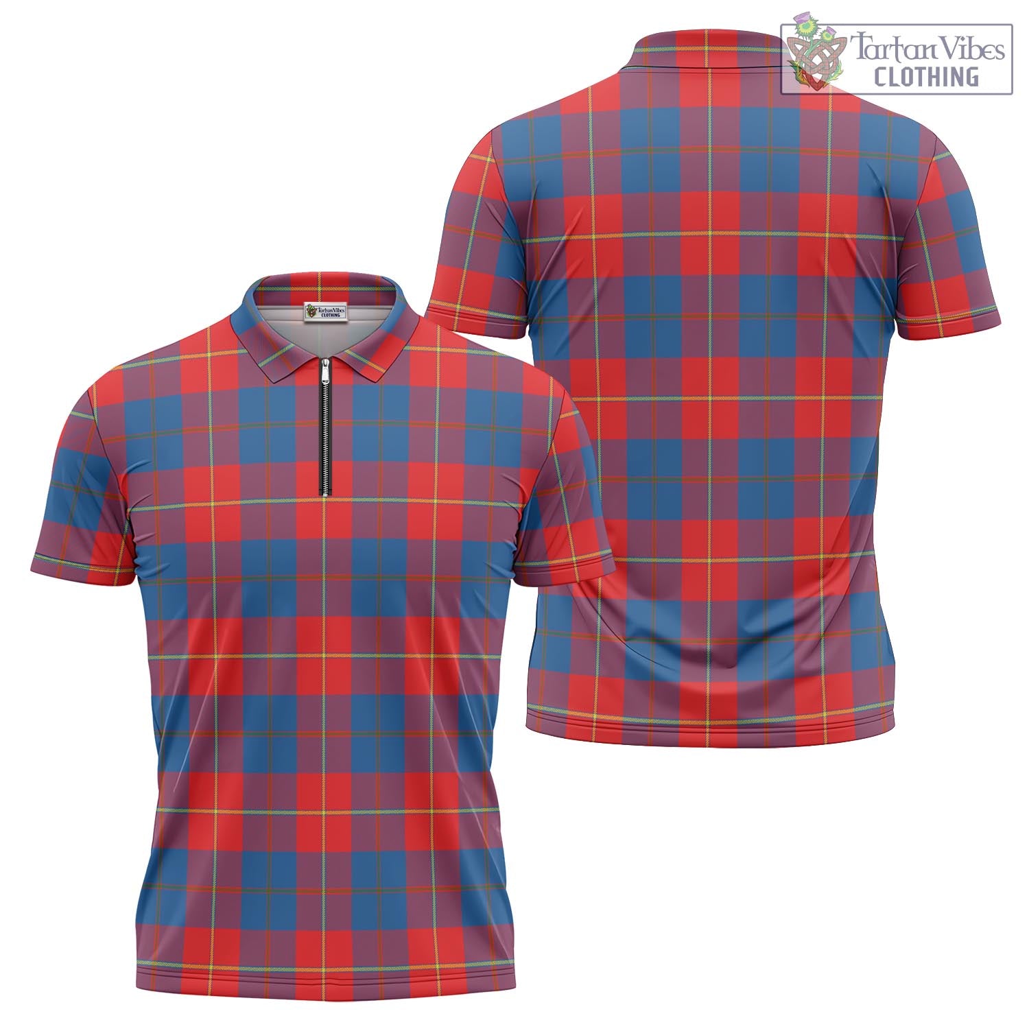 Blane Tartan Zipper Polo Shirt Unisex - Tartan Vibes Clothing