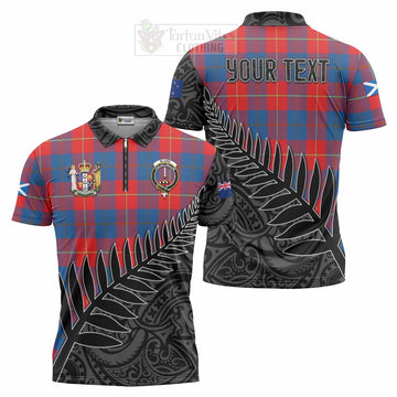 Blane Crest Tartan Zipper Polo Shirt with New Zealand Silver Fern Half Style Unisex - Tartan Vibes Clothing