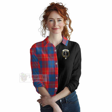Blane Tartan Women's Casual Shirt with Family Crest and Half Of Me Style Female - Tartan Vibes Clothing