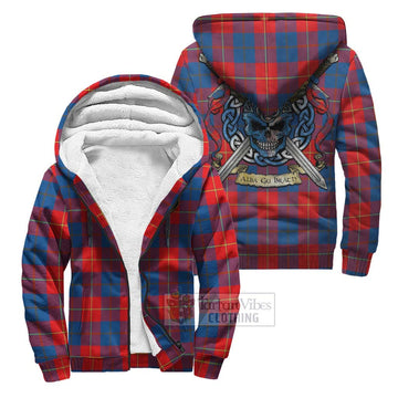 Blane Tartan Sherpa Hoodie with Family Crest Celtic Skull Style Unisex S - Tartan Vibes Clothing
