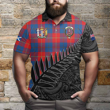 Blane Crest Tartan Polo Shirt with New Zealand Silver Fern Half Style Kid - Tartan Vibes Clothing