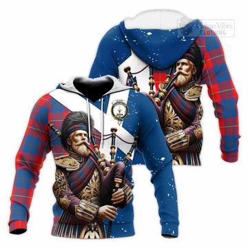 Blane Tartan Knitted Hoodie with Family Crest Scottish Bagpiper Vibes Unisex Knitted Pullover Hoodie - Tartan Vibes Clothing