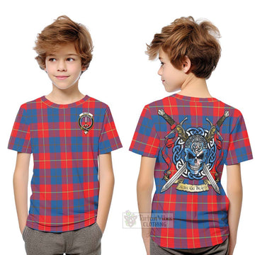 Blane Tartan Kid T-Shirt with Family Crest Celtic Skull Style Youth XL Size14 - Tartan Vibes Clothing