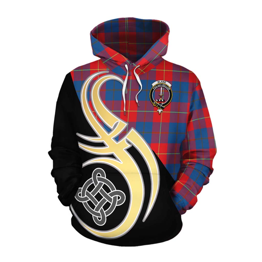 Blane Tartan Cotton Hoodie with Family Crest and Celtic Symbol Style Pullover Hoodie XS - Tartan Vibes Clothing