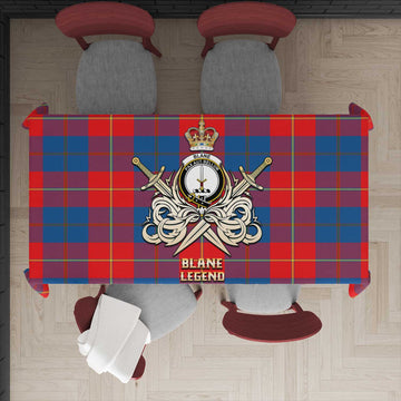Blane Tartan Tablecloth with Clan Crest and the Golden Sword of Courageous Legacy - Tartan Vibes Clothing