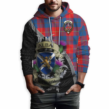 Blane Tartan Family Crest Hoodie Lion Rampant Royal Thistle Shield Celtic Inspired Pullover Hoodie - Tartan Vibes Clothing