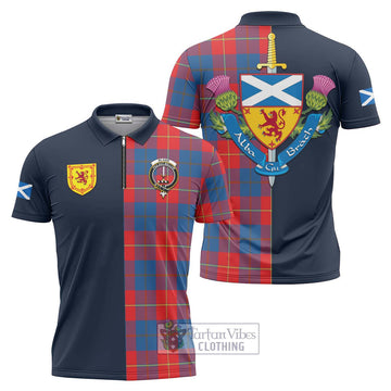 Blane Tartan Zipper Polo Shirt Alba with Scottish Lion Royal Arm Half Style Unisex - Tartan Vibes Clothing