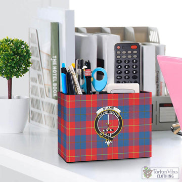 Blane Tartan Pen Holder with Family Crest One Size 5.9"(L)*2.7"(W)*4.3"(H) - Tartan Vibes Clothing