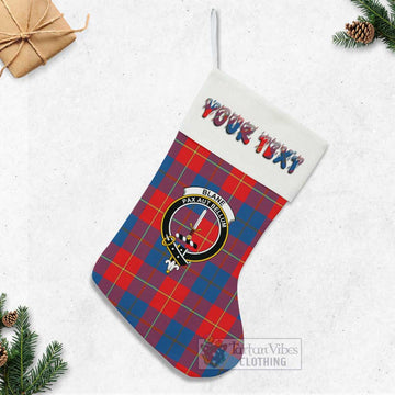 Blane Tartan Family Crest Christmas Stocking with Personalized Text - Tartan Vibes Clothing