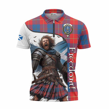 Blane Crest Tartan Zipper Polo Shirt Inspired by the Freedom of Scottish Warrior Unisex - Tartan Vibes Clothing
